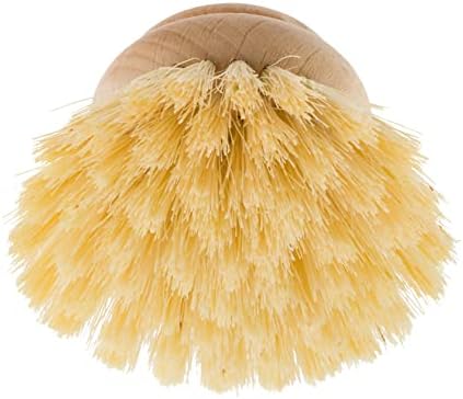 REDECKER Tampico Replacement Head for Dish Brush - Set of 2, 2-inch - Made in Germany - Tampico Fiber & Untreated Beechwood Handle - Replacement Head for Redecker Dish Brush