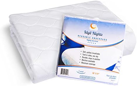 Washable Incontinence Bed Pads 36" x 37" (2 Pack) – Soft, Absorbent & Waterproof Mattress Protector with Tuck-in Sides – Reusable Twin Pads for Kids, Adults, Seniors & Hospital Beds