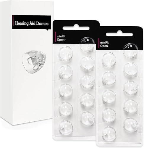 Open Domes 5mm Double Vent Hearing Aid for Oticon Replacements, Oticon Minifit Double Vent Domes, 2 Pack of 10 Each (Total 20Pcs)