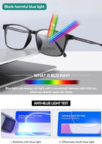 Mens Photochromic Reading Glasses Blue Light Blocking Sun Readers Lightweight Sunglasses UV Protection