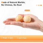 Learay 2Pcs Baoding Balls, Baoding Balls for Hand Therapy, Chinese Health Exercise Massage Balls with Carry Pouch for Stress Relief Meditation Ball(Beige/1.57 inch)