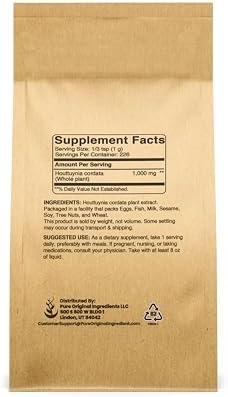 Pure Original Ingredients Houttuynia Cordata (8oz) Traditional Asian Herbal Supplement, Fish Mint, Heart Leaf