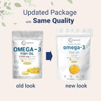 Micro Ingredients Omega 3 Fish Oil Supplements 3,000mg Per Serving, 240 Softgels | Lemon Flavored – Burpless | EPA 540mg + DHA 360mg | Deep Sea Fish