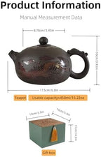 Color-Changing Yixing Purple Clay Teapot 15oz, Chinese Handmade Enchanted Dragon and Phoenix Zisha Tea Pot Gongfu Tea Set