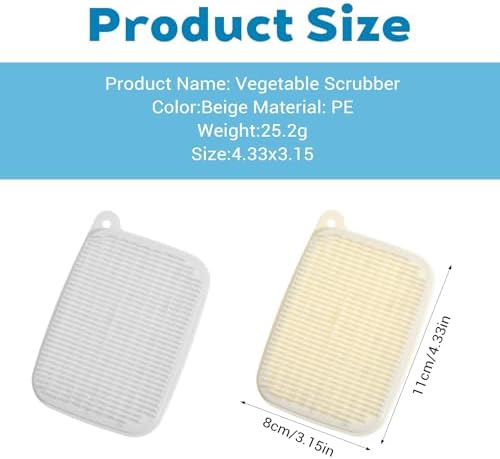 2pcs Vegetable Brush Scrubber, Veggie Scrubber Brush, Silicone Potato Brushes Scrubber, Potato Cleaner Brushes for Produce Potatoes, Carrots, Lotus Root, Veggie Fruit Wash Cleaner