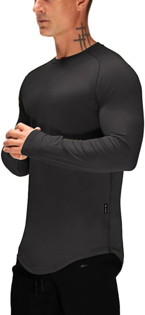 Mens Gym Workout Slim Fit Short Sleeve T-Shirt Cotton Performance Athletic Shirts Running Fitness Tee Loungewear