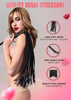 Adult Whip Riding Crop for Bedroom Black Faux Leather