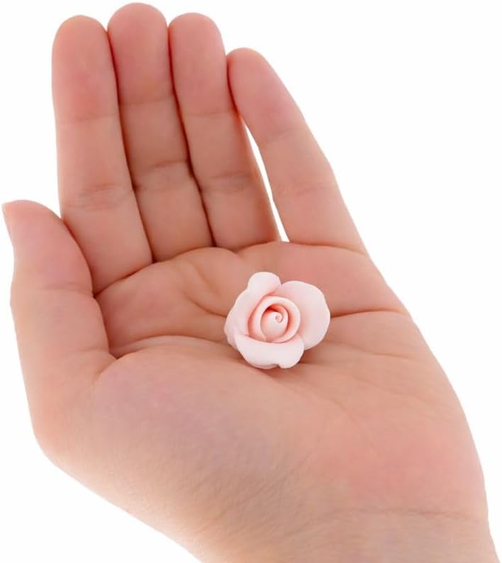 Global Sugar Art Rose Sugar Flowers, Pink Unwired, Very Small, 18 Count by Chef Alan Tetreault