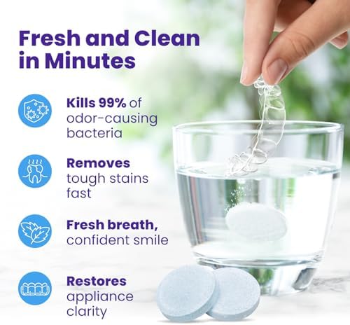 Retainer Brite - Retainer Cleaner Tablets for Invisalign, Mouth Guard Cleaner, Night Guard Cleaning and More. Cleaning Tablets for Ultrasonic Cleaners. 120 Tablets - 4 Month Supply. Made in USA