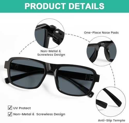 Eyekepper Metalless Screwless Spring Hinge Sunglasses – UV Protection Sun Glasses for Men