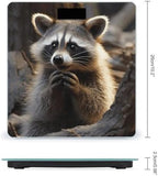 Cute Raccoon Scale for Body Weight Highly Accurate Digital Bathroom Body Scale Bright LCD Display & Large Clear Numbers Tempered Glass Safe Rounded Corners for Home Use