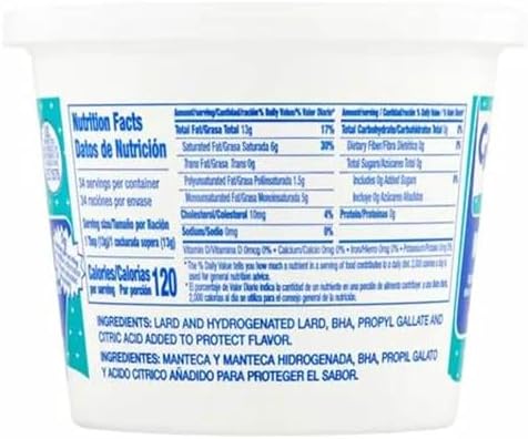 Goya Manteca Lard for Cooking and Baking, 1 Pound Tub, Premium Pork Fat, Rich Flavor for Tamales, Empanadas, and Pastries