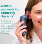 Medi Grade Ear Dryer - Portable Ear Drying Device with Soothing Red Light Therapy, Adjustable Temperature and Airflow, Rechargeable, Reusable Ear Tips - Use for Ear Dryer for Swimmers or After Shower