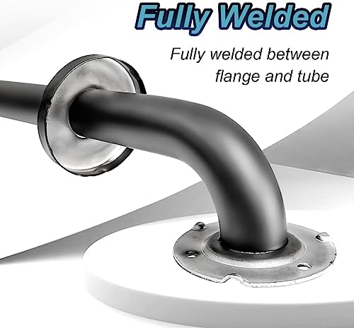 Handicap Grab Bars, 2 Pack 18 Inch Shower Grab Bar for Seniors, 304 Stainless Steel ADA Grab Bars for Bathtubs and Showers, Toilet, Safety Shower Handles for Elderly, Disabled, Injury (Black)