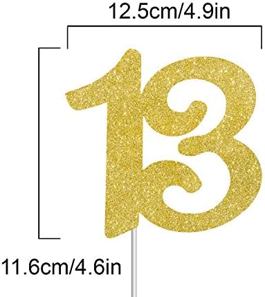 Numbrer 13 Cake Topper for Happy 13th Birthday or Anniversary Party Decoration Supplies Official Teenager 13 Hello Teen Cake Decor