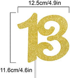 Numbrer 13 Cake Topper for Happy 13th Birthday or Anniversary Party Decoration Supplies Official Teenager 13 Hello Teen Cake Decor