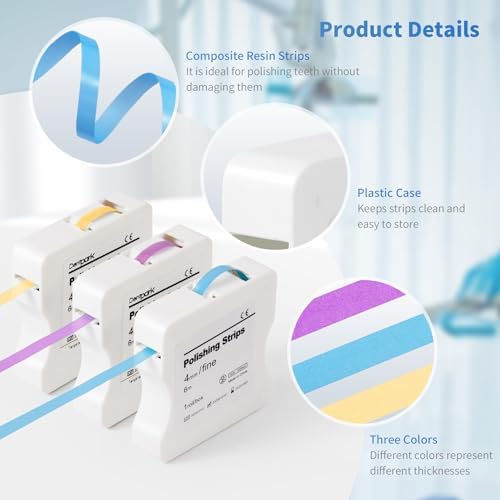 Dental Polishing Strips, Teeth Abrasive & Finishing Strips 4mm x 6M, Inter-Dental Oral Care Cleaning Tool - Sanding Grinding Whitening Teeth (Blue) - 12 Months Warranty