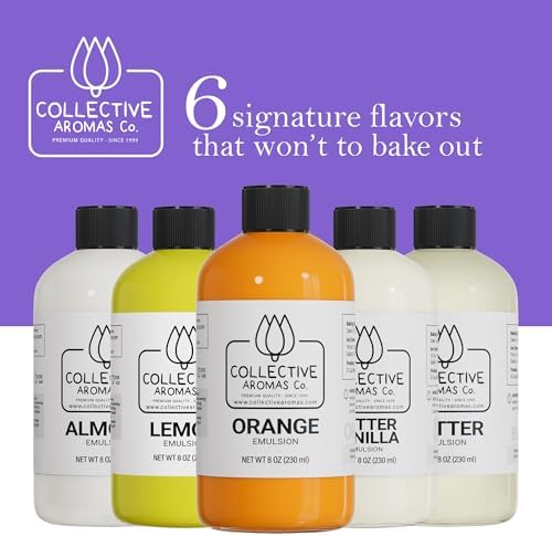 Orange Emulsion for Baking - Natural Flavoring Blend for Cookies, Cakes, Ice Cream, Smoothies, Beverages & More - 8 fl oz Kosher, Pure Orange Emulsion by Collective Aromas Co.