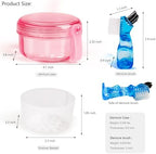 No Leak & Non-Slip Partial Denture Case Retainer Bath Box Cup, Denture Soaking Cup False Teeth Holder Box Case with Strainer Basket and Brush,Dishwasher safe - Transparent Pink