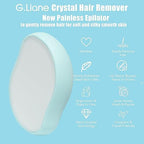 Crystal Hair Remover & Exfoliator, Nano Glass Hair Remover Stone, Reusable Painless Physical Depilator for Soft Silky Skin (Blue)