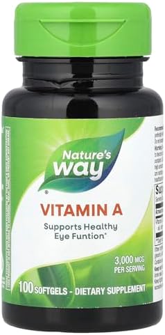 Nature's Way Vitamin A, High Potency, Supports Healthy Eye Function*, 3,000 mcg per Serving, 100 Softgels (Packaging May Vary)