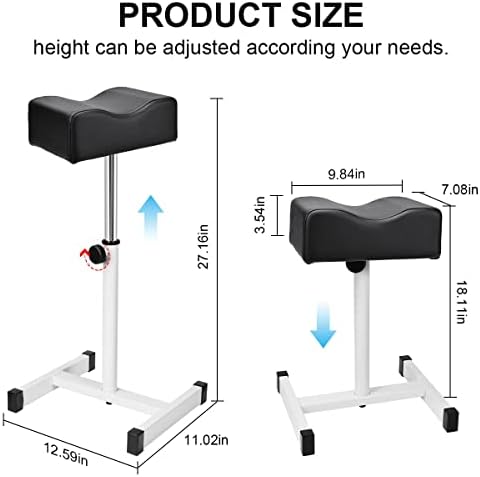 FLOLXNB Pedicure Manicure Footrest, Foot Massage Manicure Nail Beauty Stool Stand, Adjustable Height Footstool for Home Beauty Salon Spa Tattoo (Black)