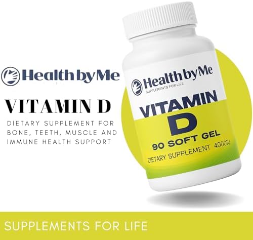 Vitamin D3 Supplement - Supports Healthy Bones, Teeth, Muscles and Immune Health - Vitamin d 4000 IU - 90 Softgels, 3 Months Supply