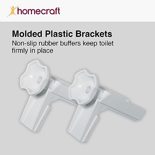Homecraft Savanah Raised Toilet Seat, 4" High Elevated Toilet Seat Locks Onto Standard Toilets, Portable Assistance Commode Seat with Sturdy Brackets, Medical Aid for Elderly, Disabled, Limited Mobility