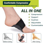 Compression Arch Support Plantar Fasciitis Orthotic Support Sleeves for Men and Women, Foot Arch Relief for Flat Feet, Fallen Arches, Low Arch, High Arch, Foot Swelling (Black, 1 Pair)
