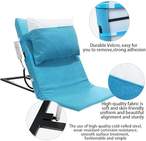 Green Lifting Bed Backrest, Electric Sit-Up Back Rest Chair, Adjustable Pillow Lifter, Electric Recliner Bed, Reading Bed Chair for Neck Head and Lumbar Support