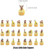 24PCS Curious Monkey Cupcake Toppers, Cartoon Party Decorations, Theme Celebrations Party Supplies for George Lovers (12 Designs, 2 Each)
