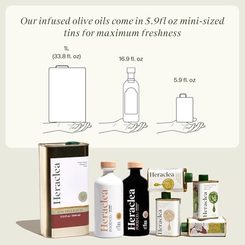 Heraclea - Chili Infused - Extra Virgin Olive Oil - Organic Olive Oil - Extra Virgin - Cold Pressed - Polyphenol Rich EVOO - 5.9oz Bottle