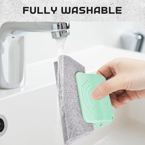 Magic Window Track Cleaner, 2025 Upgraded Handheld Cleaning Brush Set, for Window Slides Grooves, Tile Grout Lines, Shutter Slats, Car AC Vents & Narrow Gaps (Green 3PCS)