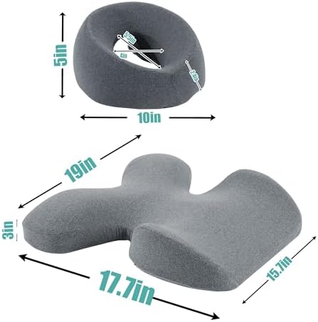 MABOZOO Face Down Massage Pillow, Face Down Pillow for Sleeping with Non-Slip Bottom, Home Head Cushion and Chest Cushion for SPA, Sleep (Gray)