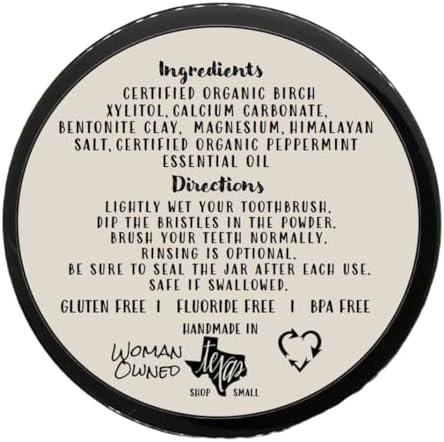 Simply Sooney Fluoride Free Remineralizing Toothpaste Powder I Vegan I Gluten Free I Organic Peppermint Essential Oil 1.5oz