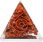 Amazing Gemstone Red Jasper Orgone Pyramid - 30mm Small Orgonite Pyramids with Crystals and Healing Stones - Authentic Organite Gifts