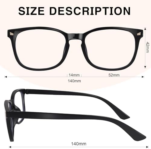 Blue Light Glasses for Woman Men | 99% Blue Light Blocking Glasses | Computer Glassess | Gaming | TV Phone Screen Reader Square Frame | Anti Eyestrain & UV Glare,1 Pack