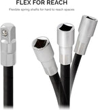 NEIKO 00239A Flexible Extension-Bar Set, 1/4-Inch and 3/8-Inch Drives, Flexible Socket Extension Bars, 2-Piece Set