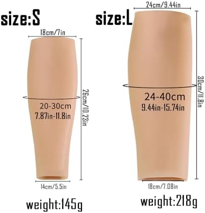 Silicone False Calf,Realistic Fake Calf Leg Silicone Sleeve,Silicone Arm Concealer Cover,for Arm Calf Scar Tattoo Birthmark Obscuration(1PCS,Large)