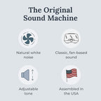 Yogasleep Dohm UNO White Noise Sound Machine (White) With Real Fan Inside for Non-Looping White Noise, For Travel, Office Privacy, Meditation, Sleep Aid For Adults & Baby, Registry Gift