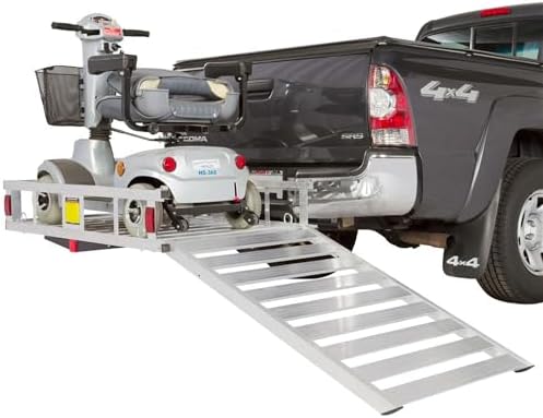 Wheelchair Scooter Carrier with Ramp for Car Truck SUV, 2" Hitch, 500 lb. Capacity, 48" x 28" Cargo Carrier for Vehicles, Silver Spring