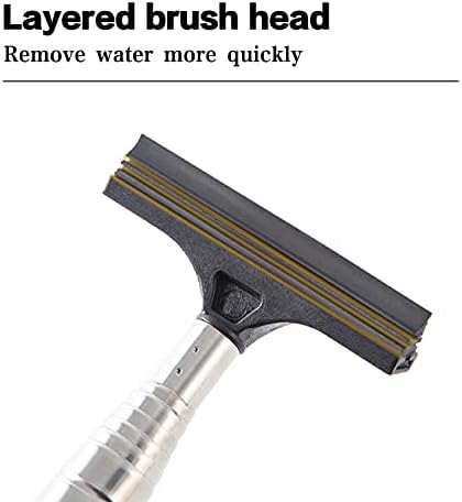 jeseny 1 PC Car Rearview Mirror Wiper Telescopic Auto Mirror Squeegee 98cm Long Handle Cleaning Tool Glass Mist Cleaner Black
