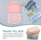 Small Pill Organizer Box 3Pcs Travel Pocket Removable 3 Compartments Portable Daily Mini Pill Case Holder for Purse Fish Oil