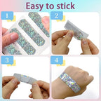 Glitter Adhesive Bandages for Kid Teens - First Aid Wound Care Bands for Boys & Girl, Sterile Individual Package, 100 Pcs