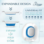 Fivona Sitz Bath for Toilet Seat Postpartum and Hemorrhoids Care - Yoni Steam Seat - Foldable Basin for Epsom Salt Soak - Portable Bidet BPA Free Temperature Resistant - Universal Fit - Blue
