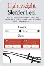 HORZE Slender Grippy Horseback Riding English Web Reins with Hand Stops