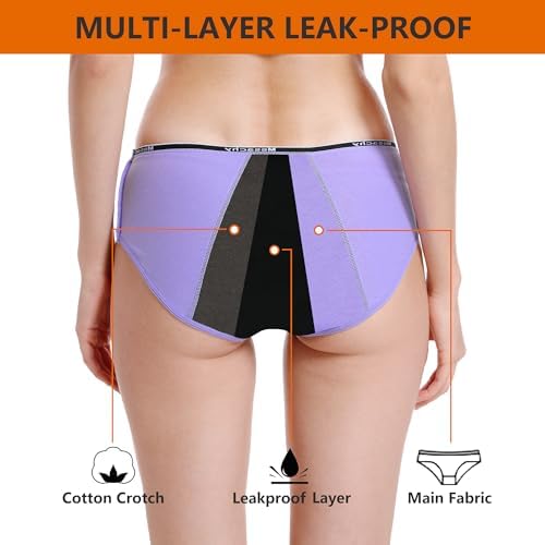 Teens Girls Period Underwear Kids Period Panties Menstrual Leakproof Protective Underwear for Teens Cotton Briefs