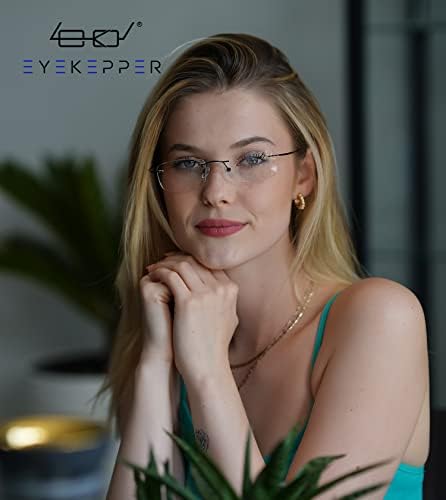 Eyekepper Titanium Rimless Reading Glasses Readers Men Women Black +2.75