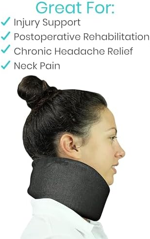 Vive Neck Brace for Neck Pain and Support for Women, Men - Cervical Collar - Soft Neck Brace for Pinched Nerve - Vertebrae Whiplash Wrap for Posture, Sleeping - Spinal Support and Spine Pressure
