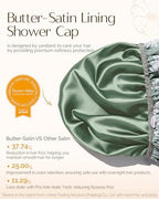 Yanibest Shower Cap for Women - Frizz Free Satin Lined Shower Cap Waterproof Large Double Layer Reusable with Soft Elastic Band for Braids Long Hair